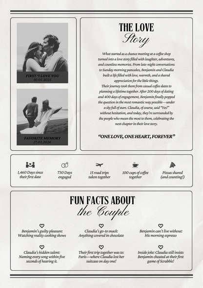 Wedding Newspaper Template with Photo, Wedding Newspaper Template, Wedding Program, Newlywed Times, Editable Newspaper Itinerary, Marriage